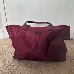 Tory Burch Burgandy Nylon Tote